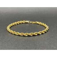 Ladies 10ct Yellow Gold Singapore Twist Link Bracelet