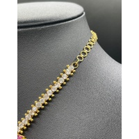 Ladies 21ct Yellow Gold Indian Fancy Link Gemstone Necklace