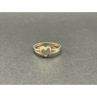 Ladies 9ct Yellow Gold Heart Shape Ring