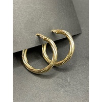 Ladies 9ct Yellow Gold Round Hoop Earrings