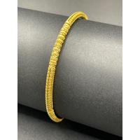 Ladies 22ct Yellow Gold Pattern Round Bangle