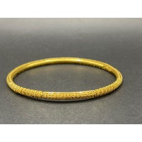Ladies 22ct Yellow Gold Pattern Round Bangle