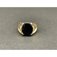 Men's 9ct Yellow Gold Black Onyx Gemstone Ring