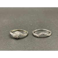 Ladies 9ct White Gold Diamond Ring Set