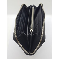 Lacoste Ladies Chantaco Zipped Matte Leather Wallet Noir