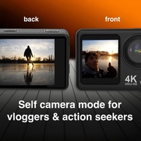 Navig8r Trek 4K UHD Dual Screen Action Camera Black 30m Waterproof
