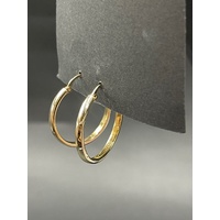 Ladies 9ct Yellow Gold Round Hoop Earrings
