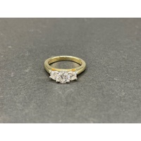 Ladies 18ct Yellow Gold Band and Diamond Ring