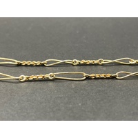 Ladies 9ct Yellow Gold Trombone Twist Link Necklace