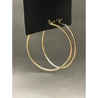 Ladies 9ct Yellow Gold Round Hoop Earrings