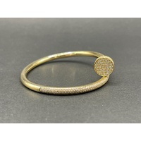 Genuine Cartier Ladies 18ct Yellow Gold Diamond Oval Bangle