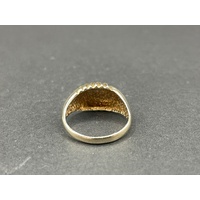 Ladies 9ct Yellow Gold Cross Over Pattern Ring