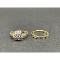 Ladies 18ct Yellow Gold Diamond Ring Set