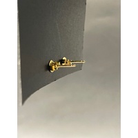 Ladies 18ct Yellow Gold Sandblast Ball Stud Earrings