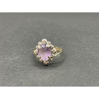 Ladies 9ct Yellow Gold Purple Gemstone Vintage Design Ring