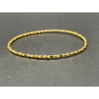Ladies 21ct Yellow Gold Round Twist Bangle