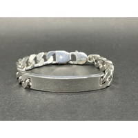 Mens 925 Sterling Silver ID Curb Link Bracelet