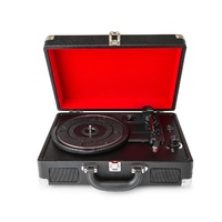Anko JLR-78990 3 Speed Turntable with Bluetooth Black and Red