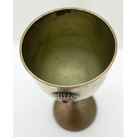 Vintage Brass Goblet with Ornamental Inlay 15.5cm