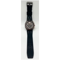 Police Mens Kediri Chronograph Gunmetal Dial Black Silicone Watch 15995J