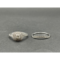 Ladies 14ct White Gold Diamond Ring Bridal Set