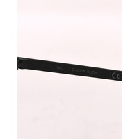 Calvin Klein Mens Black Aviator Sunglasses with Grey Lenses in Protective Case