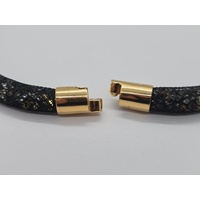 Swarovski Stardust 36cm Double Twist Bracelet Black Gold Size Small