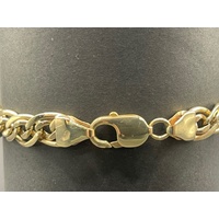 Unisex 9ct Yellow Gold Double Link Bracelet
