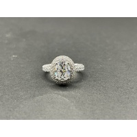 Ladies 925ct Sterling Silver Moissanite Diamond Ring