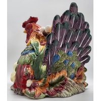 St. Andrews Handmade and Hand Decorated Ceramic Rooster Jar and Lid