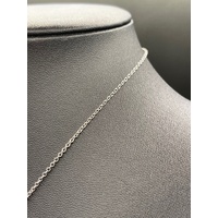 Ladies 925 Sterling Silver Belcher Link CZ Droplet Necklace