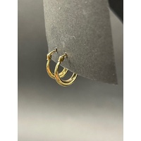 Ladies 9ct Yellow Gold Round Huggie Hoop Earrings