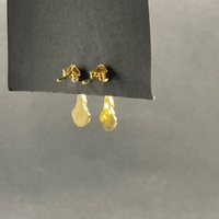 Ladies 18ct Yellow Gold Fan Dangle Earrings