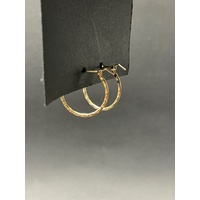 Ladies 9ct Yellow Gold Round Hoop Earrings