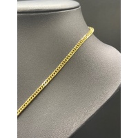 Unisex 18ct Yellow Gold Tight Curb Link Necklace & Crucifix Pendant