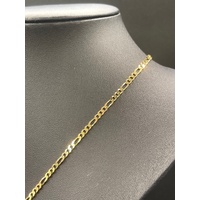 Ladies 9ct Yellow Gold Figaro Link Chain & Bar Pendant