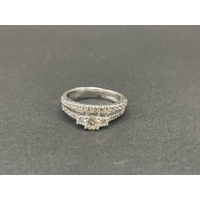 Ladies 18ct White Gold Diamond Double Ring