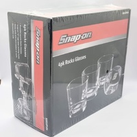 Snap-On 4 Pack Rounded Square Rocks Glasses SSX22P104 Premium Drinkware Set