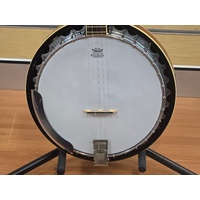 Tennessee 5 String Banjo Bluegrass Style with Extra Remo Head and Banjo Strap