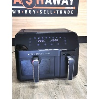 Kitchen Couture Flex View Dual Drawer Air Fryer 10L Black 2 Zone Smart Cooking