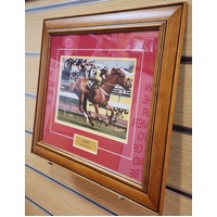 1996 Melbourne Cup Framed Photo Saintly and Darren Beadman Signed