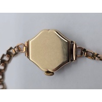 1930s Rolex Ladies Prima Watch 9ct Solid Gold Case Vintage Art Deco Timepiece