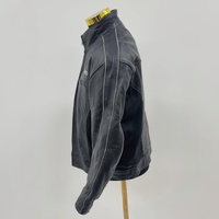 Rivet Bike Jacket Size 48 Black Leather Motorcycle Jacket Mens Protective Gear