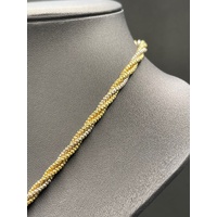Ladies 18ct Two Tone Gold Bead Rope Link Necklace