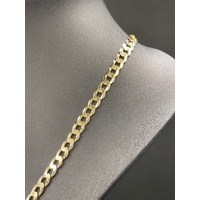 Mens 10ct Yellow Gold Curb Link Necklace