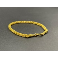 Unisex 23ct Yellow Gold Box Link Bracelet