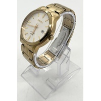 Seiko Sapphire Glass 100M Water Resistant Mens Watch 7N42-0GE0 Gold Tone
