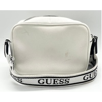 GUESS Pennywise Crossbody Bag White Faux Leather Logo Adjustable Strap