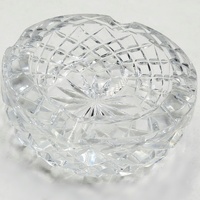 Unbranded Clear Cut Glass Ashtray Round Decorative Smoking