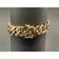 Mens 15ct Yellow Gold Curb Link Bracelet